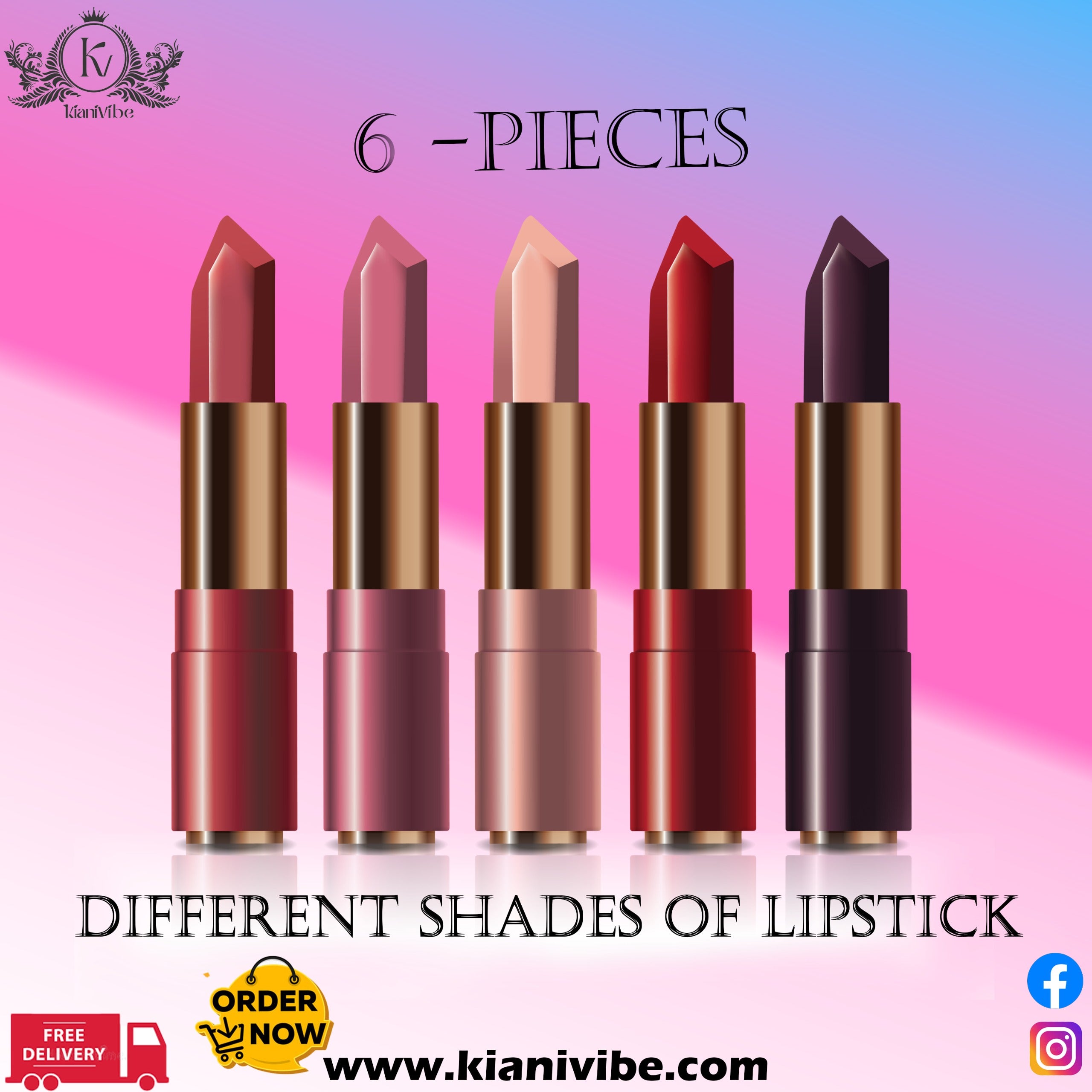 6 PIECES LIPSTICK SET