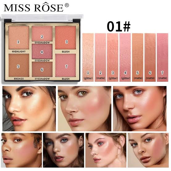 Miss Rose 7 Colors Face Palette