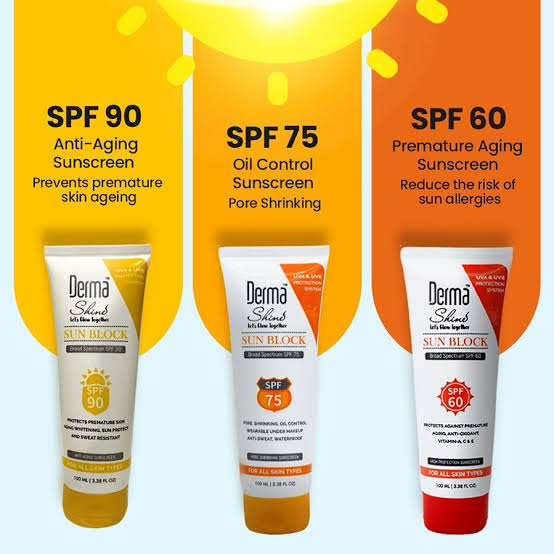 Derma Shine Sunblock, SPF 60, 70 & 90 (100ML)